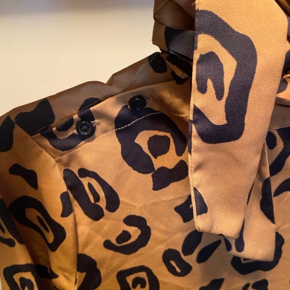 Who what wear dress tunic leopard print knee length small side tie - Picture 4 of 8